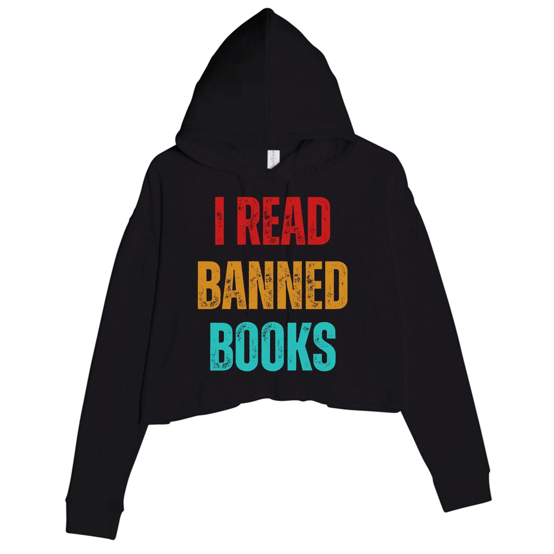 I Read Banned Books Im With The Banned Vintage Retro Crop Fleece Hoodie