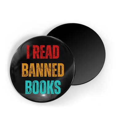 I Read Banned Books Im With The Banned Vintage Retro Magnet
