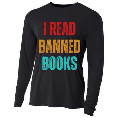 I Read Banned Books Im With The Banned Vintage Retro Cooling Performance Long Sleeve Crew