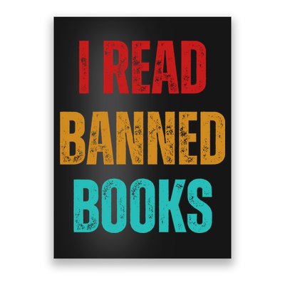 I Read Banned Books Im With The Banned Vintage Retro Poster