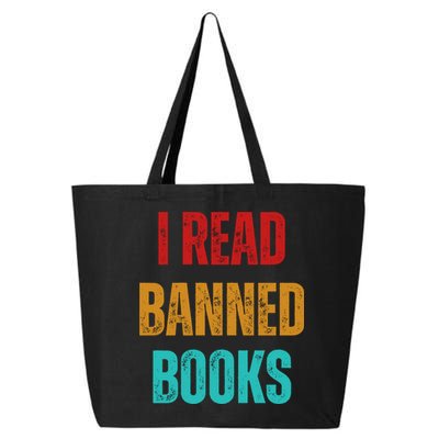 I Read Banned Books Im With The Banned Vintage Retro 25L Jumbo Tote