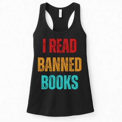 I Read Banned Books Im With The Banned Vintage Retro Womens Tank Top