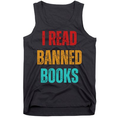 I Read Banned Books Im With The Banned Vintage Retro Tank Top