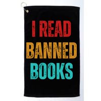 I Read Banned Books Im With The Banned Vintage Retro Golf Towel