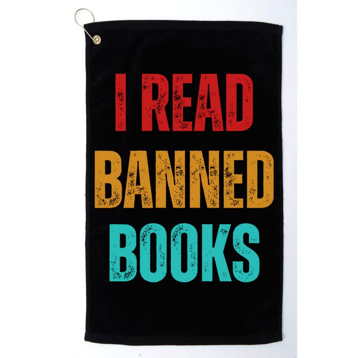 I Read Banned Books Im With The Banned Vintage Retro Golf Towel