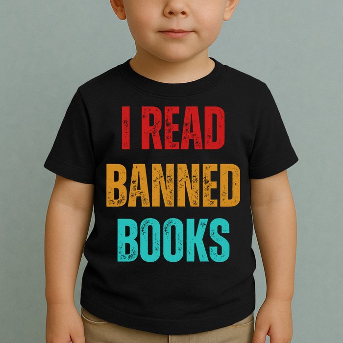 I Read Banned Books Im With The Banned Vintage Retro Toddler T-Shirt