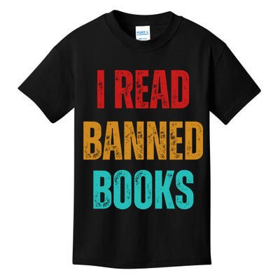 I Read Banned Books Im With The Banned Vintage Retro Kids T-Shirt