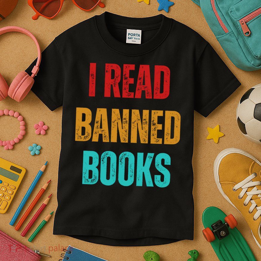 I Read Banned Books Im With The Banned Vintage Retro Kids T-Shirt