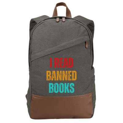 I Read Banned Books Im With The Banned Vintage Retro Cotton Canvas Backpack