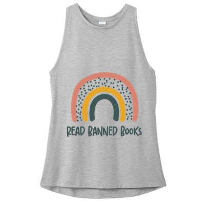I Read Banned Books, Reader, Bookworm Ladies PosiCharge Tri-Blend Wicking Tank