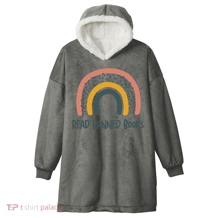 I Read Banned Books, Reader, Bookworm Hooded Wearable Blanket