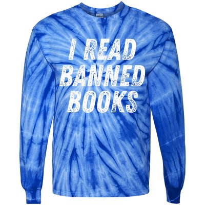 I Read Banned Books Im With The Banned Vintage Retro Tie-Dye Long Sleeve Shirt