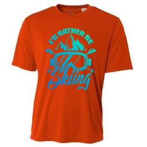 Id Rather Be Skiing Holiday Ski Winter Sport Gift Cooling Performance Crew T-Shirt