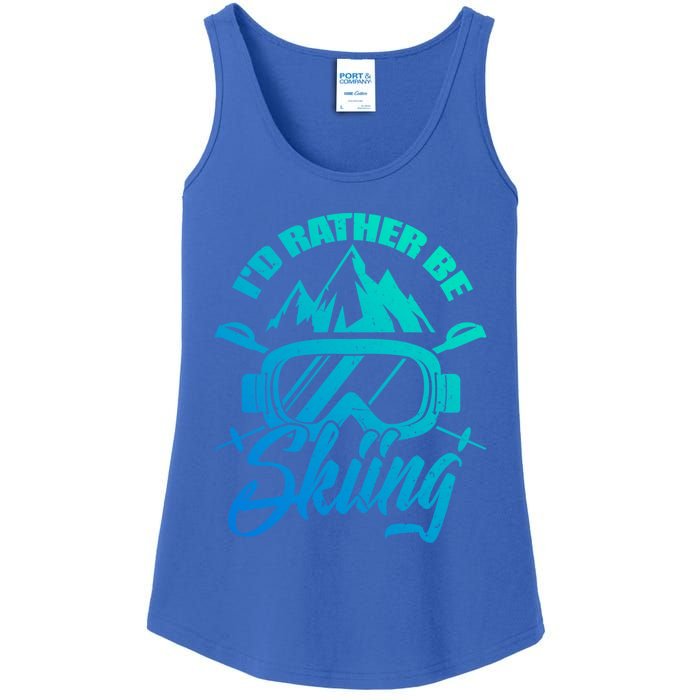 Id Rather Be Skiing Holiday Ski Winter Sport Gift Ladies Essential Tank