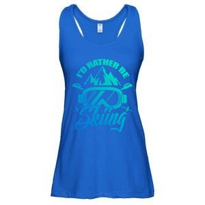 Id Rather Be Skiing Holiday Ski Winter Sport Gift Ladies Essential Flowy Tank