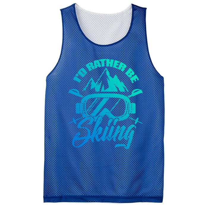 Id Rather Be Skiing Holiday Ski Winter Sport Gift Mesh Reversible Basketball Jersey Tank