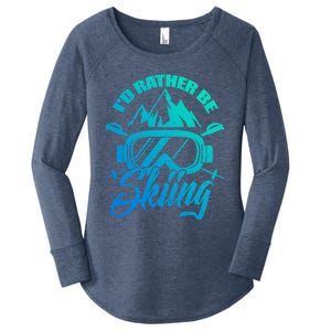 Id Rather Be Skiing Holiday Ski Winter Sport Gift Women's Perfect Tri Tunic Long Sleeve Shirt