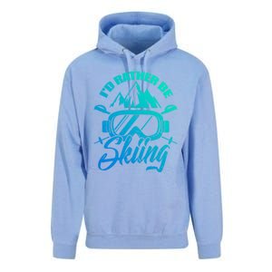 Id Rather Be Skiing Holiday Ski Winter Sport Gift Unisex Surf Hoodie