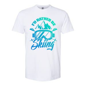 Id Rather Be Skiing Holiday Ski Winter Sport Gift Softstyle CVC T-Shirt