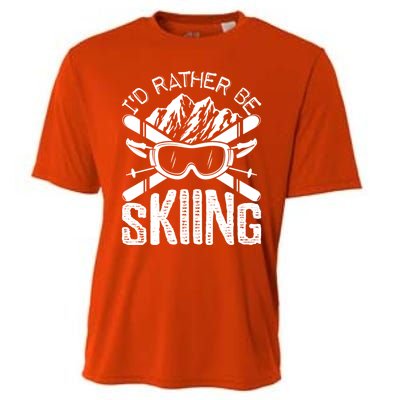 Id Rather Be Skiing Funny Cute Gift Skater Gift Cooling Performance Crew T-Shirt