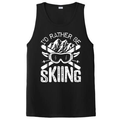 Id Rather Be Skiing Funny Cute Gift Skater Gift PosiCharge Competitor Tank