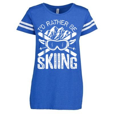 Id Rather Be Skiing Funny Cute Gift Skater Gift Enza Ladies Jersey Football T-Shirt