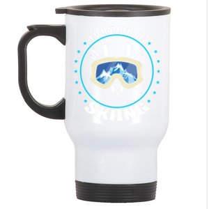 Id Rather Be Skiing Skier Design Snow Mountains Gift Stainless Steel Travel Mug