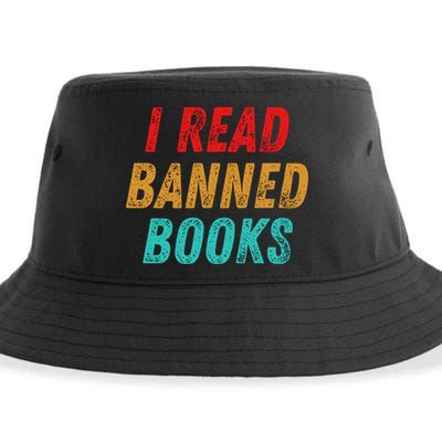 I Read Banned Books Im With The Banned Vintage Retro Sustainable Bucket Hat