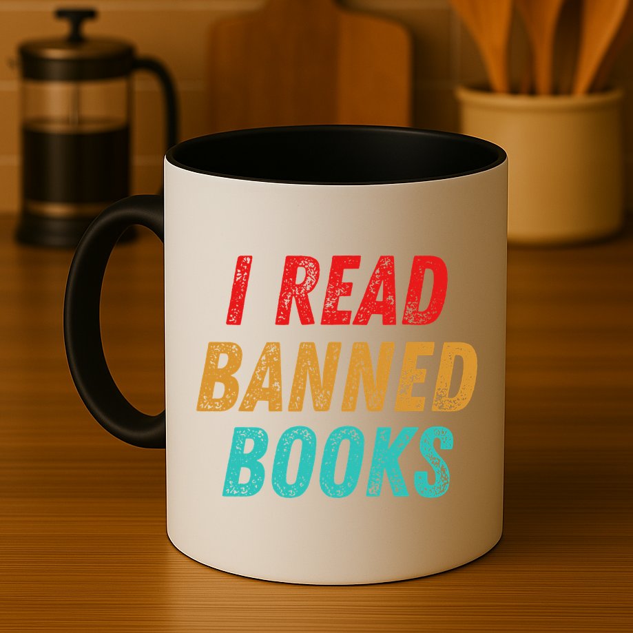 I Read Banned Books Im With The Banned Vintage Retro Mug