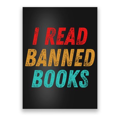 I Read Banned Books Im With The Banned Vintage Retro Poster