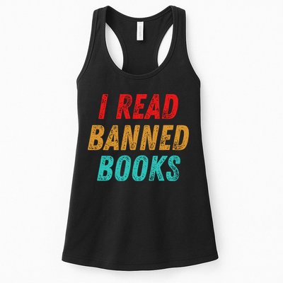 I Read Banned Books Im With The Banned Vintage Retro Womens Tank Top