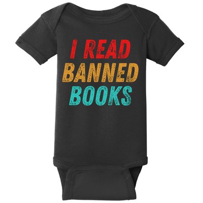 I Read Banned Books Im With The Banned Vintage Retro Baby Bodysuit