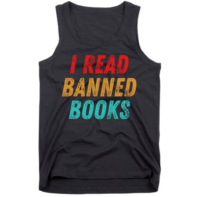 I Read Banned Books Im With The Banned Vintage Retro Tank Top