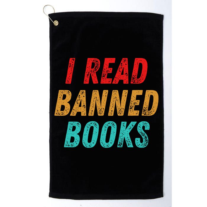 I Read Banned Books Im With The Banned Vintage Retro Golf Towel