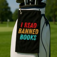 I Read Banned Books Im With The Banned Vintage Retro Golf Towel