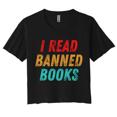 I Read Banned Books Im With The Banned Vintage Retro Crop Top