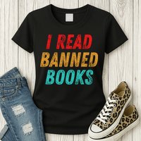 I Read Banned Books Im With The Banned Vintage Retro Womens T-Shirt