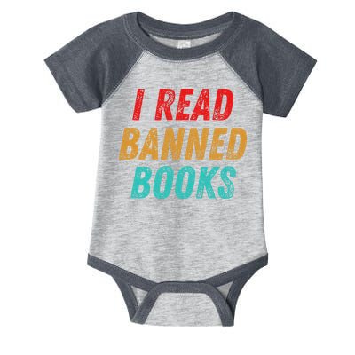 I Read Banned Books Im With The Banned Vintage Retro Infant Baby Jersey Bodysuit