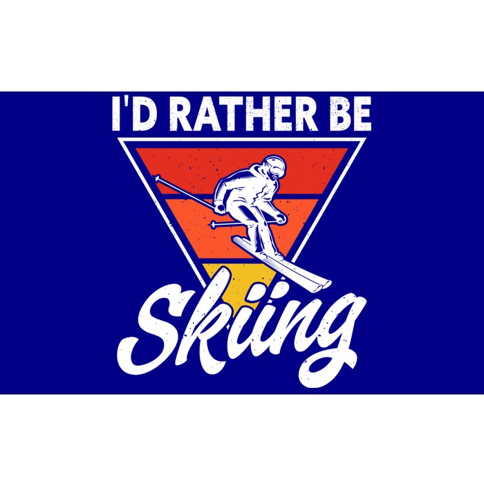 Id Rather Be Skiing Retro Vintage Ski Winter Skier Meaningful Gift Bumper Sticker