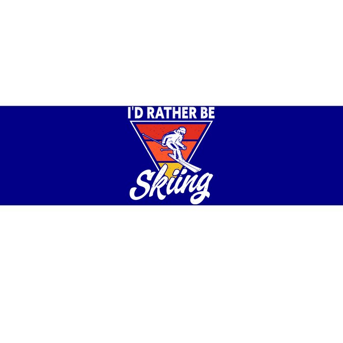 Id Rather Be Skiing Retro Vintage Ski Winter Skier Meaningful Gift Bumper Sticker