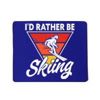 Id Rather Be Skiing Retro Vintage Ski Winter Skier Meaningful Gift Mousepad