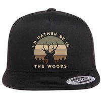 I'd Rather Be In the Woods Deer Hunting Flatbill Hat