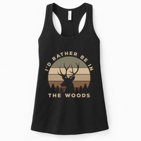 I'd Rather Be In the Woods Deer Hunting Womens Tank Top