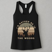 I'd Rather Be In the Woods Deer Hunting Womens Tank Top