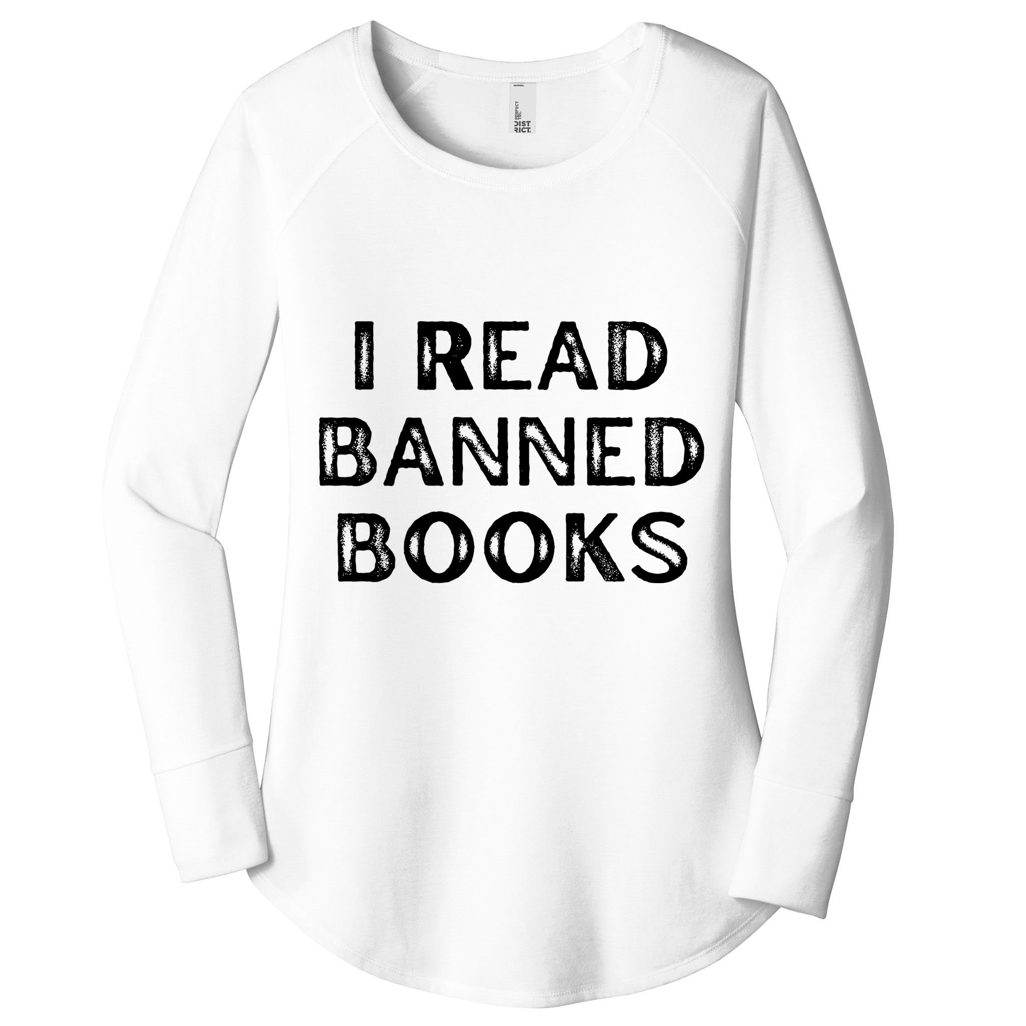 I Read Banned Books Im With The Banned Vintage Retro Women's Perfect Tri Tunic Long Sleeve Shirt