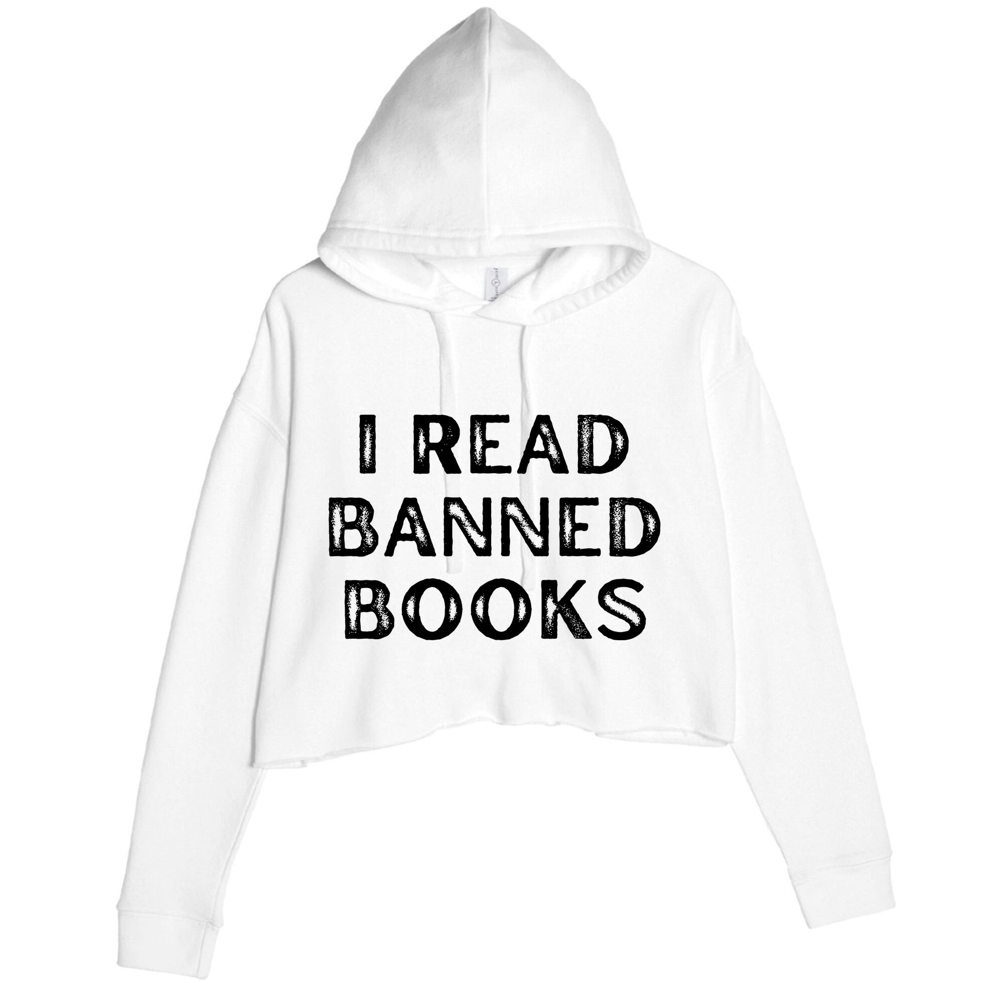 I Read Banned Books Im With The Banned Vintage Retro Crop Fleece Hoodie