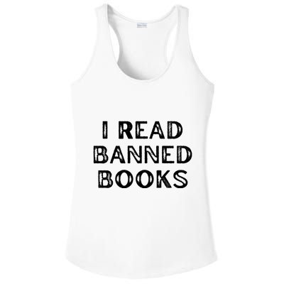 I Read Banned Books Im With The Banned Vintage Retro Ladies PosiCharge Competitor Racerback Tank