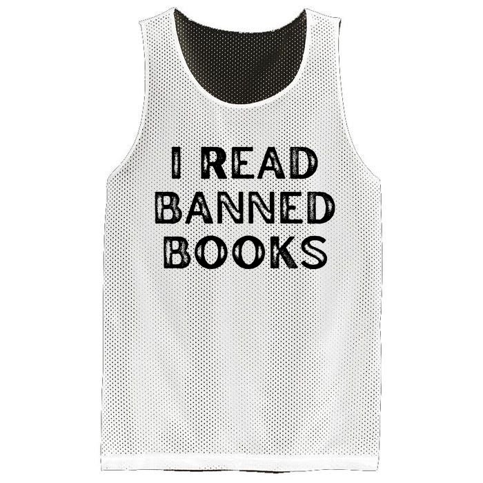 I Read Banned Books Im With The Banned Vintage Retro Mesh Reversible Basketball Jersey Tank