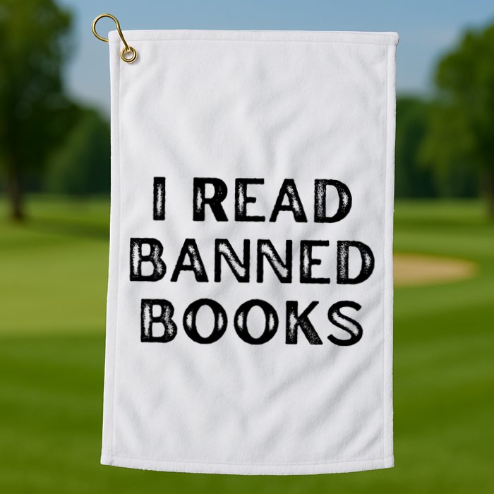 I Read Banned Books Im With The Banned Vintage Retro Golf Towel