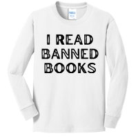 I Read Banned Books Im With The Banned Vintage Retro Kids Long Sleeve Shirt